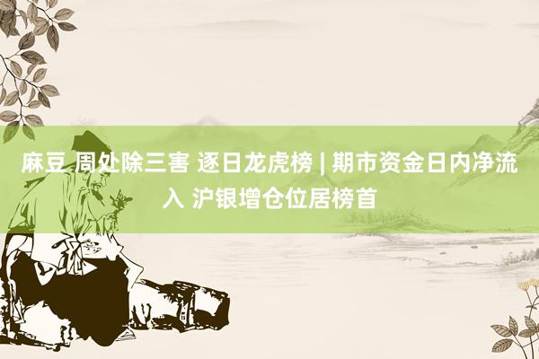麻豆 周处除三害 逐日龙虎榜 | 期市资金日内净流入 沪银增仓位居榜首